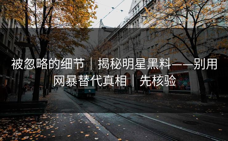 详细阅读:被忽略的细节|揭秘明星黑料——别用网暴替代真相|先核验 被忽略的细节|揭秘明星黑料——别用网暴替代真相|先核验