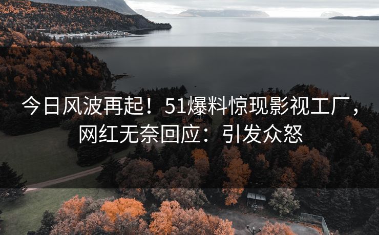今日风波再起！51爆料惊现影视工厂，网红无奈回应：引发众怒